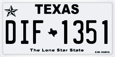 TX license plate DIF1351