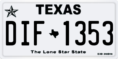 TX license plate DIF1353
