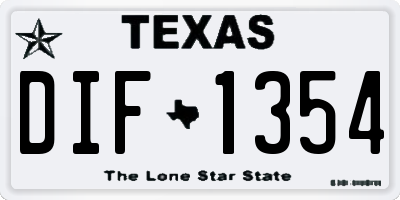 TX license plate DIF1354