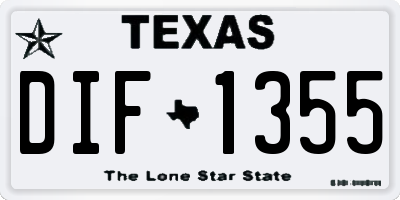 TX license plate DIF1355