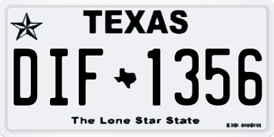 TX license plate DIF1356