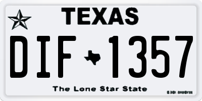 TX license plate DIF1357