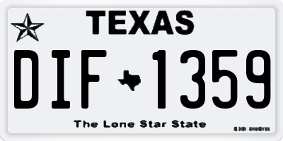 TX license plate DIF1359