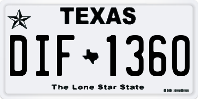 TX license plate DIF1360