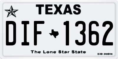 TX license plate DIF1362