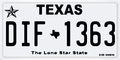 TX license plate DIF1363