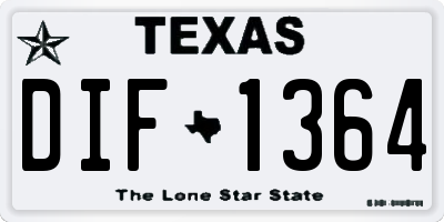 TX license plate DIF1364