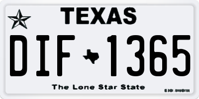 TX license plate DIF1365