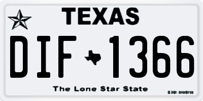 TX license plate DIF1366