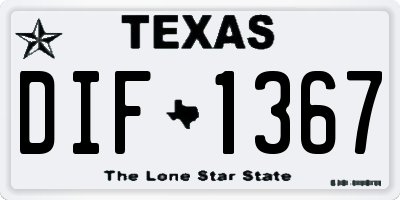 TX license plate DIF1367