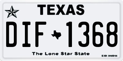 TX license plate DIF1368