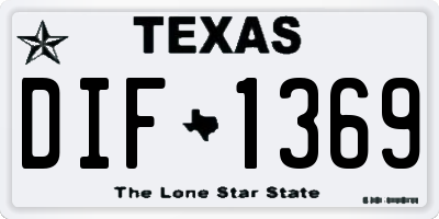 TX license plate DIF1369