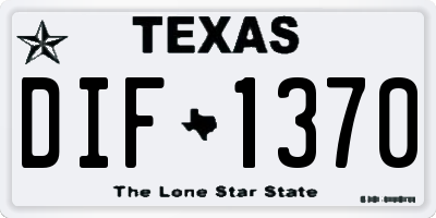 TX license plate DIF1370