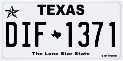 TX license plate DIF1371