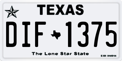 TX license plate DIF1375