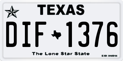 TX license plate DIF1376