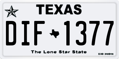 TX license plate DIF1377