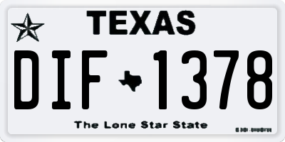 TX license plate DIF1378