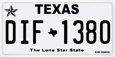 TX license plate DIF1380