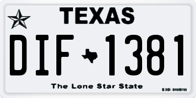 TX license plate DIF1381