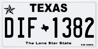 TX license plate DIF1382