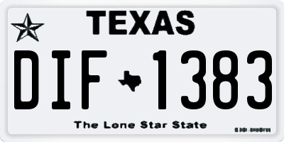 TX license plate DIF1383