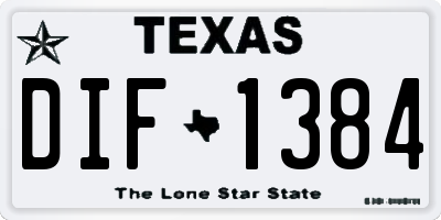 TX license plate DIF1384