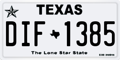 TX license plate DIF1385