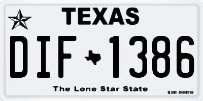 TX license plate DIF1386