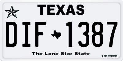 TX license plate DIF1387