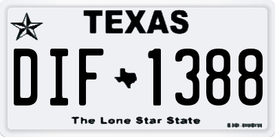 TX license plate DIF1388