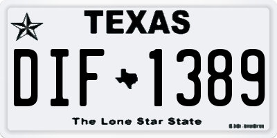 TX license plate DIF1389