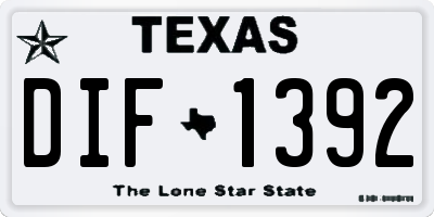TX license plate DIF1392
