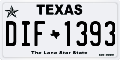 TX license plate DIF1393