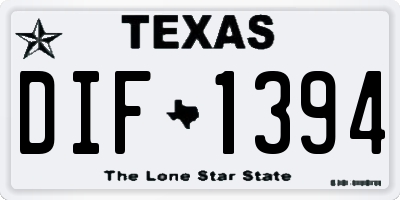 TX license plate DIF1394