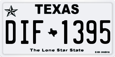 TX license plate DIF1395