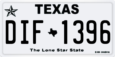 TX license plate DIF1396