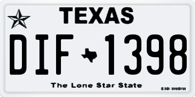 TX license plate DIF1398