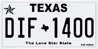 TX license plate DIF1400