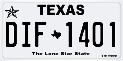TX license plate DIF1401