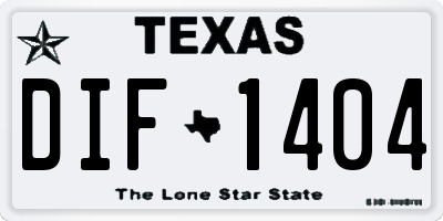 TX license plate DIF1404