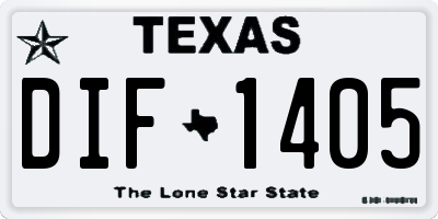 TX license plate DIF1405