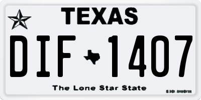 TX license plate DIF1407