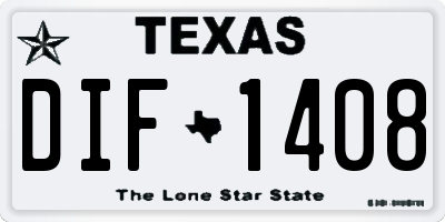 TX license plate DIF1408