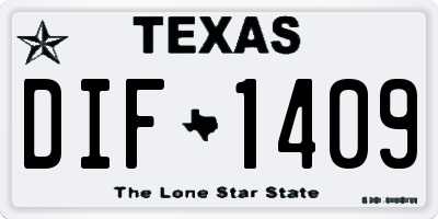 TX license plate DIF1409