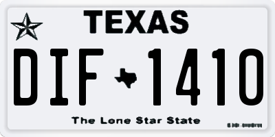 TX license plate DIF1410
