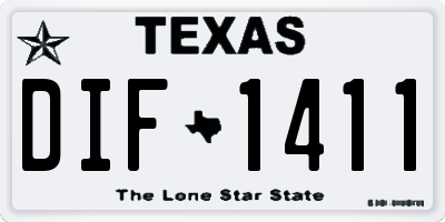 TX license plate DIF1411