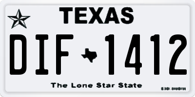 TX license plate DIF1412