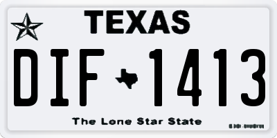 TX license plate DIF1413