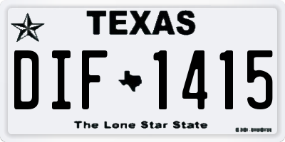 TX license plate DIF1415